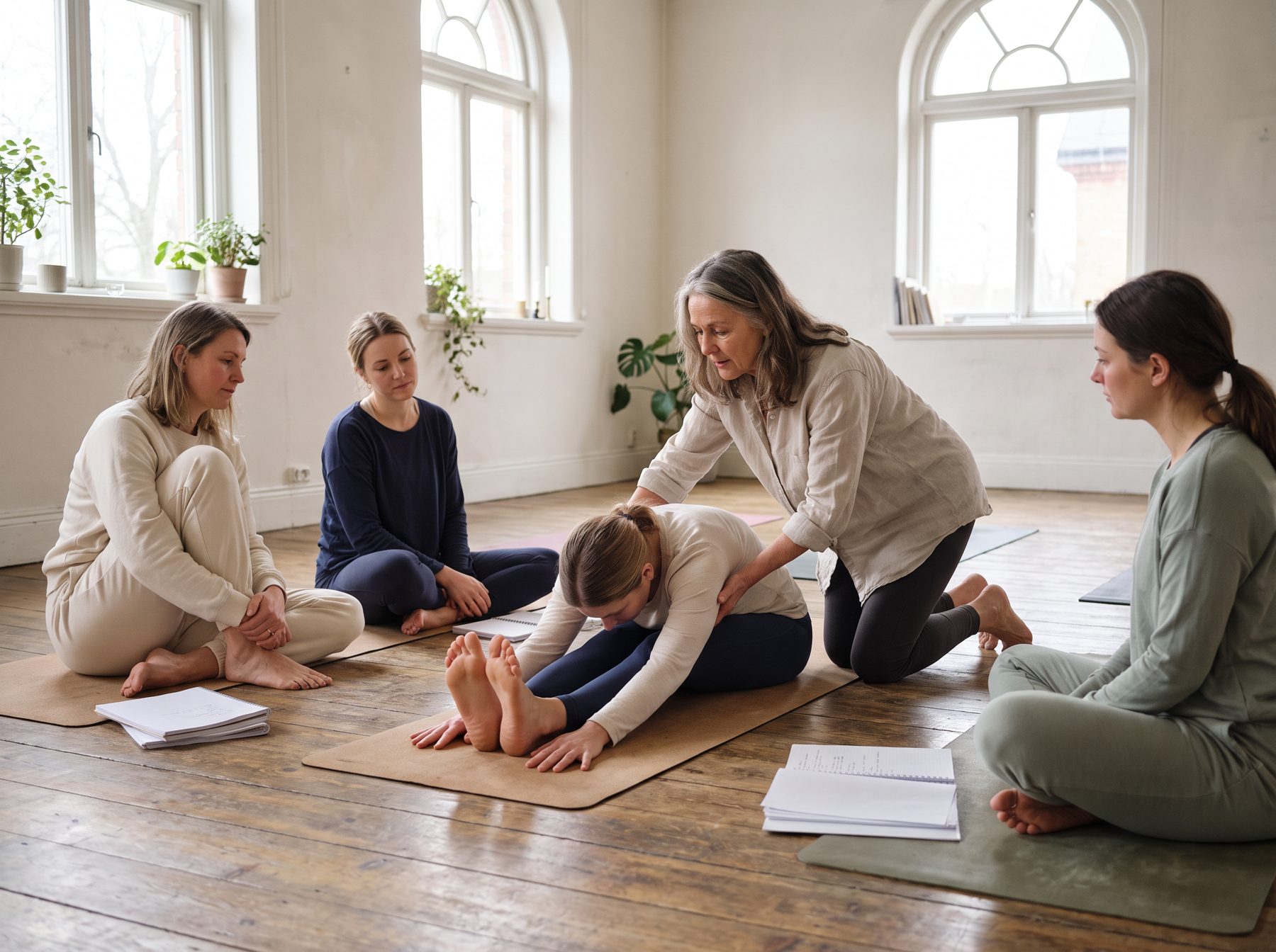 An experienced teacher guides trainees